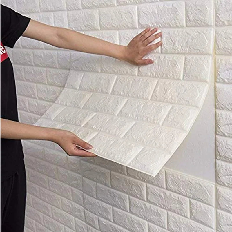 70cm High Quality DIY 3D Wallpaper Moisture Proof Modern Home Decoration Self-adhesive Waterproof Wall Stickers Brick Pattern Qme