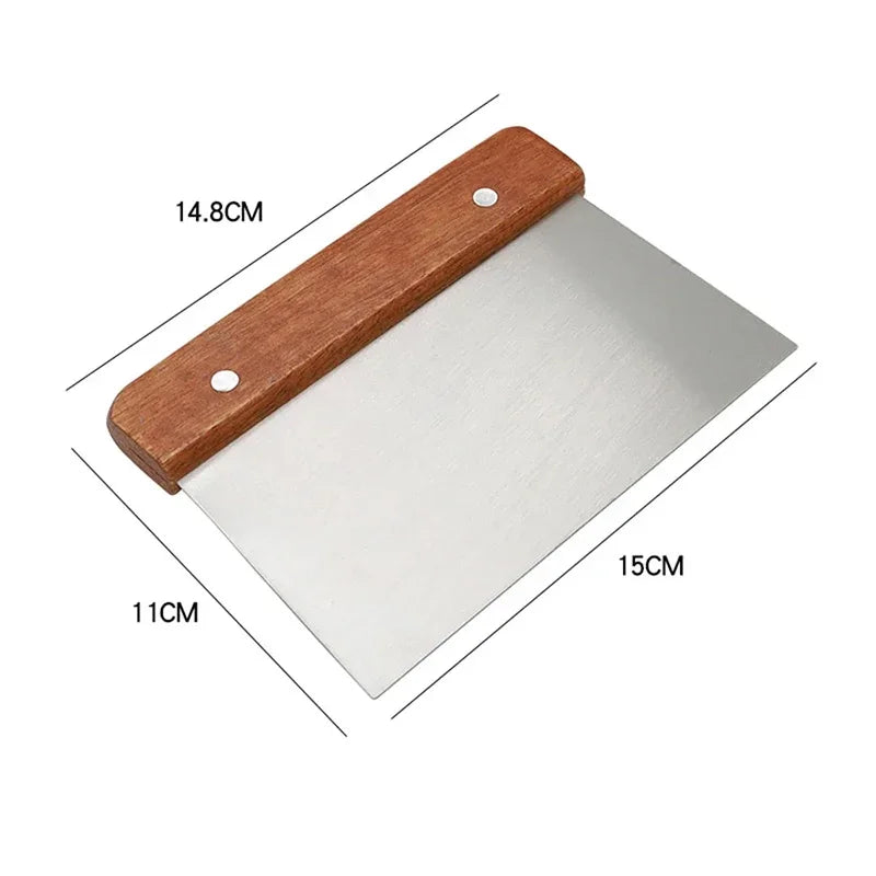 Stainless Steel Pasty Cutters Noodle Knife Cake Scraper Scale Baking Qme