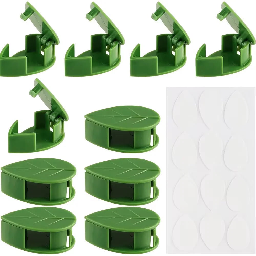 10/20/30Pcs Plant Climbing Wall Fixer Leaf Type Green Plant Invisible Fixing Device Vine Clip Fastener Snap Traction Shaping Qme 30pcs