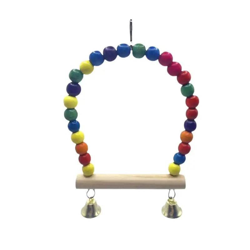 Bird Climbing Toys Cage Accessories Colorful Pet Swing Cloud Ladder Qme
