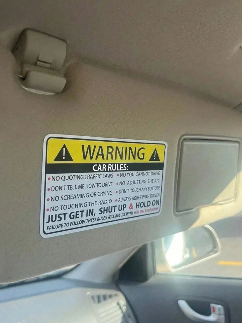 Car Interior Safety Warning Stickers Window Graphics Bumper Qme