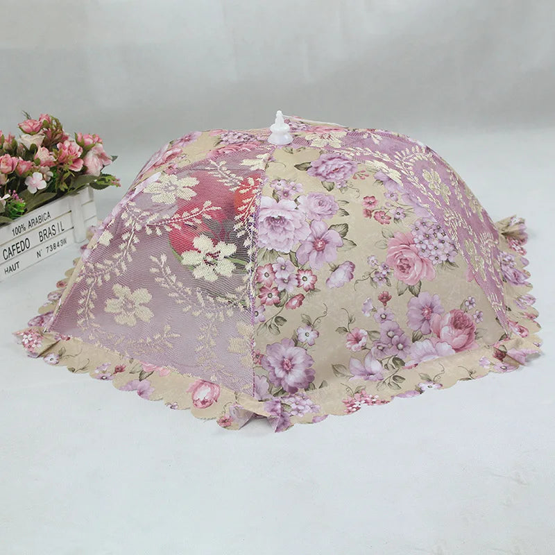 Portable Umbrella Style Food Cover Anti Mosquito Meal Cover Lace Table Home Using Food Cover Kitchen Gadgets Cooking Tools Qme Pink
