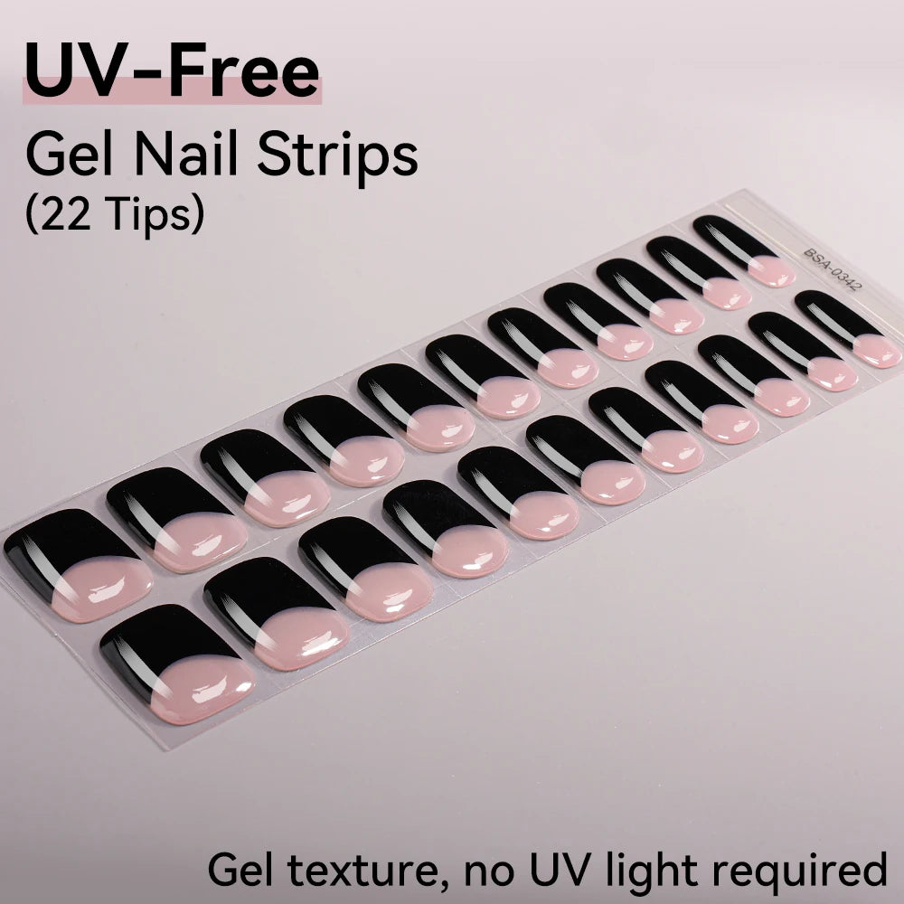22Tips Sparkling Leopard Pattern Full Cover Nail Stickers French Qme BSA-0342