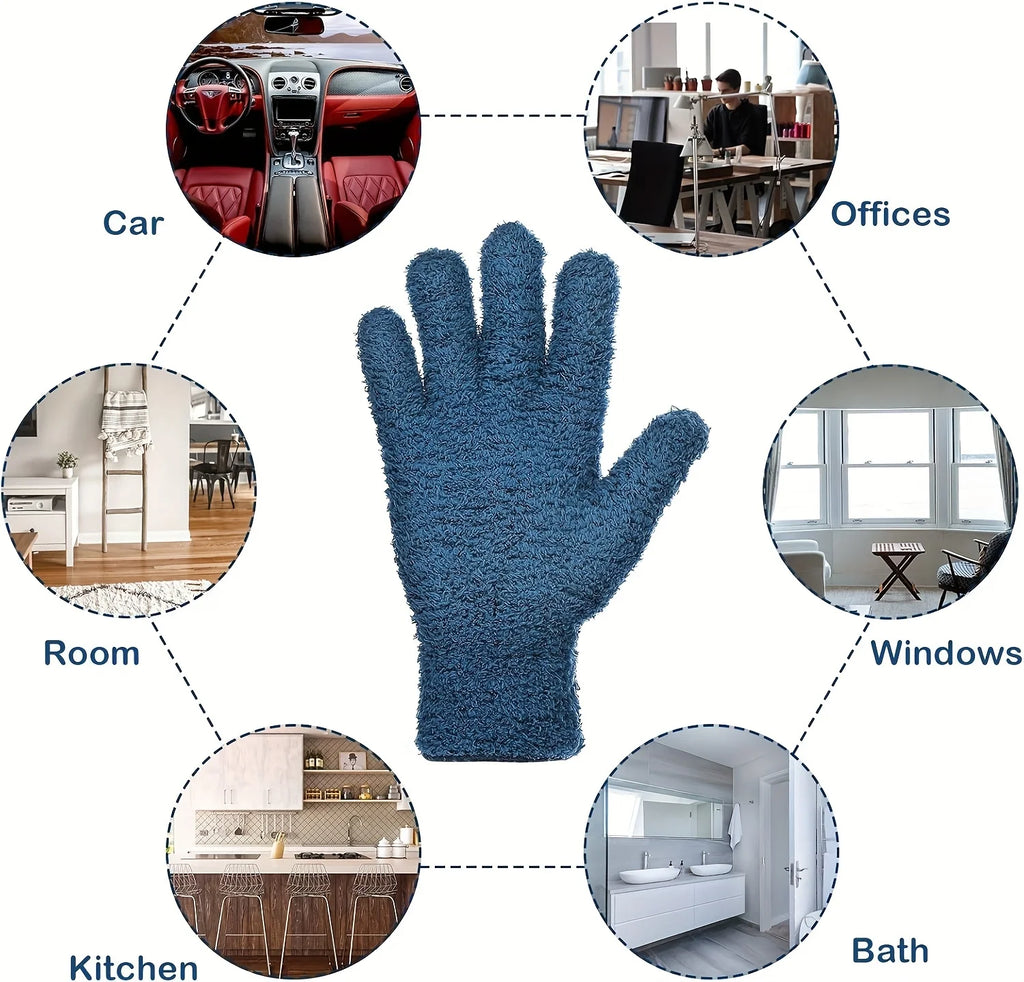 Ultra-Fine Microfiber Dusting Gloves- Elastic And Breathable, Easily Cleans Dust from Cars, Boats, Rvs, And Plant Surfaces Qme