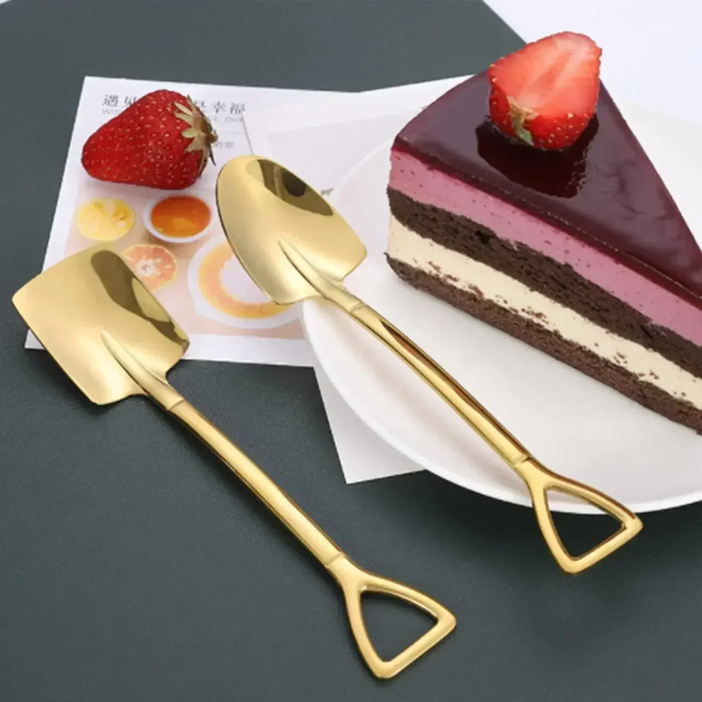 Creative Ice Cream Spoon INS Stainless Steel Shovel Coffee Tea Qme