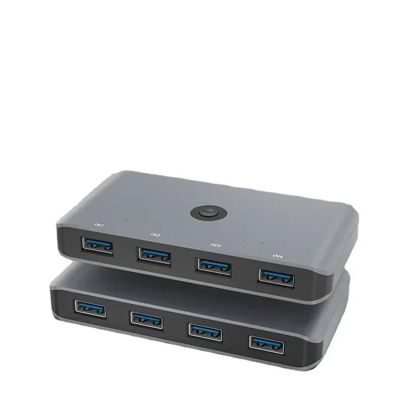 USB 3.0/USB 2.0 KVM Switch Selector, 4 Computers Share 4 USB Devices USB 3.0 Peripheral Switch Box Qme