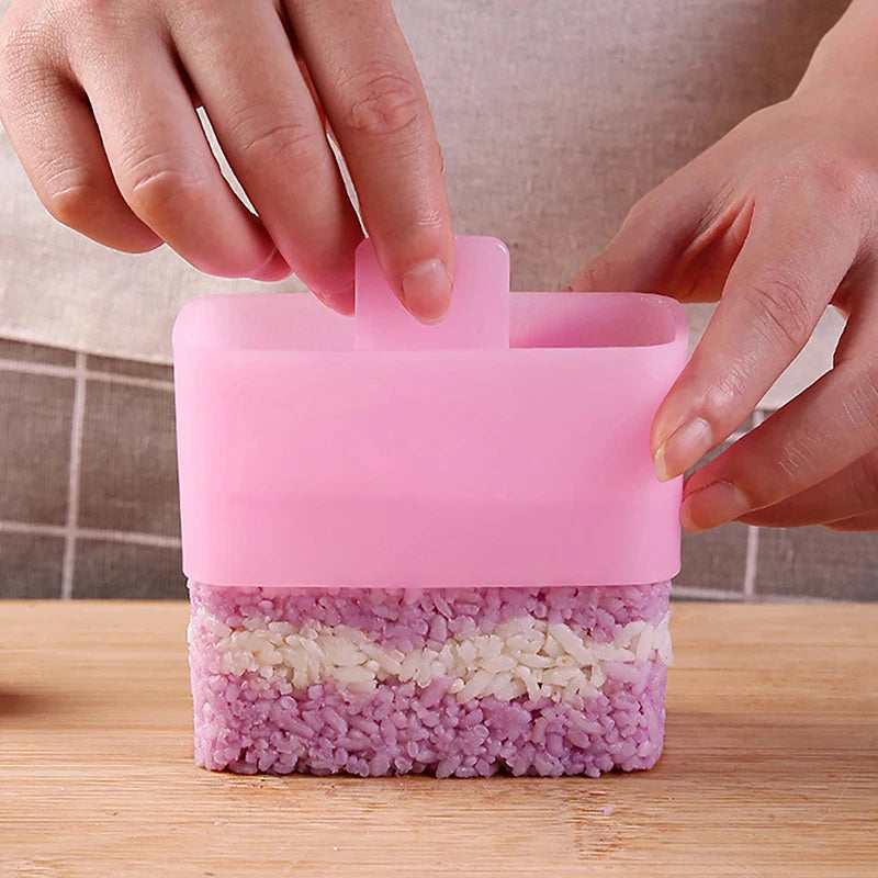 ^Rectangular Sushi Mold Musubi Making Kit Spam Kimbab Onigiri Household Kitchen Bento Accessories Rice Ball Maker Press Tool DIY Qme