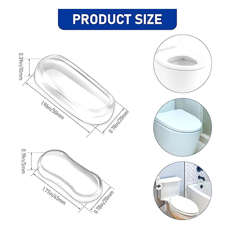 Durable Silicone Toilet Seat Bumper Shockproof Lid Pads Bathroom Qme