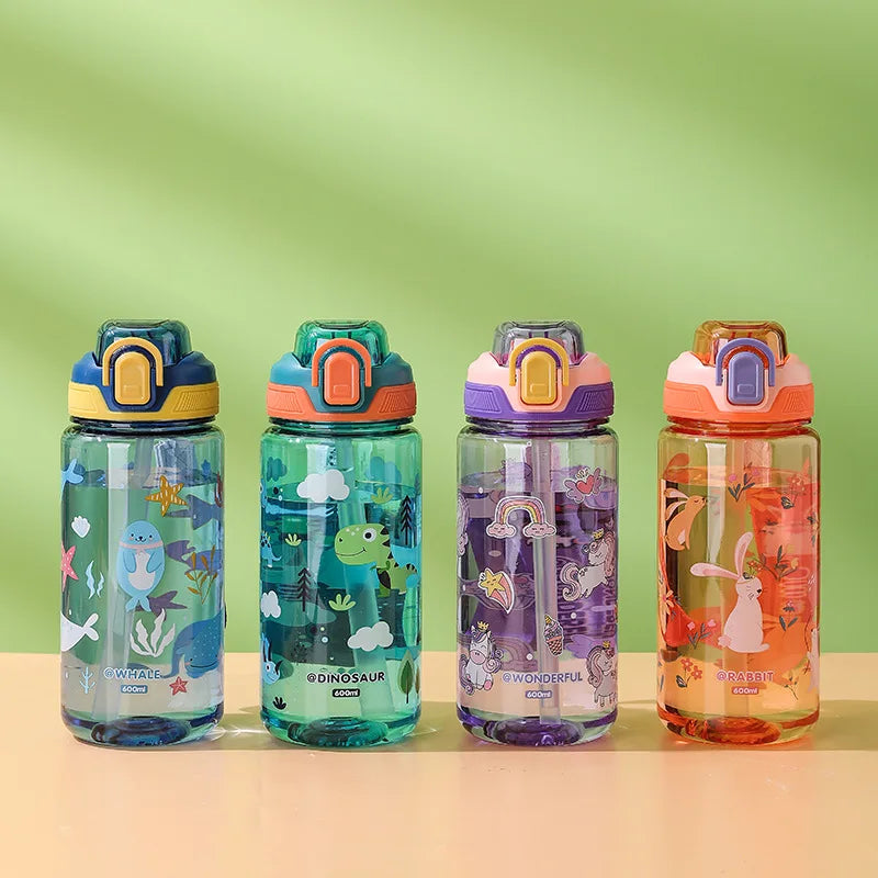 Cute Cartoon Printed Kids Water Cup Popular Portable Children Qme
