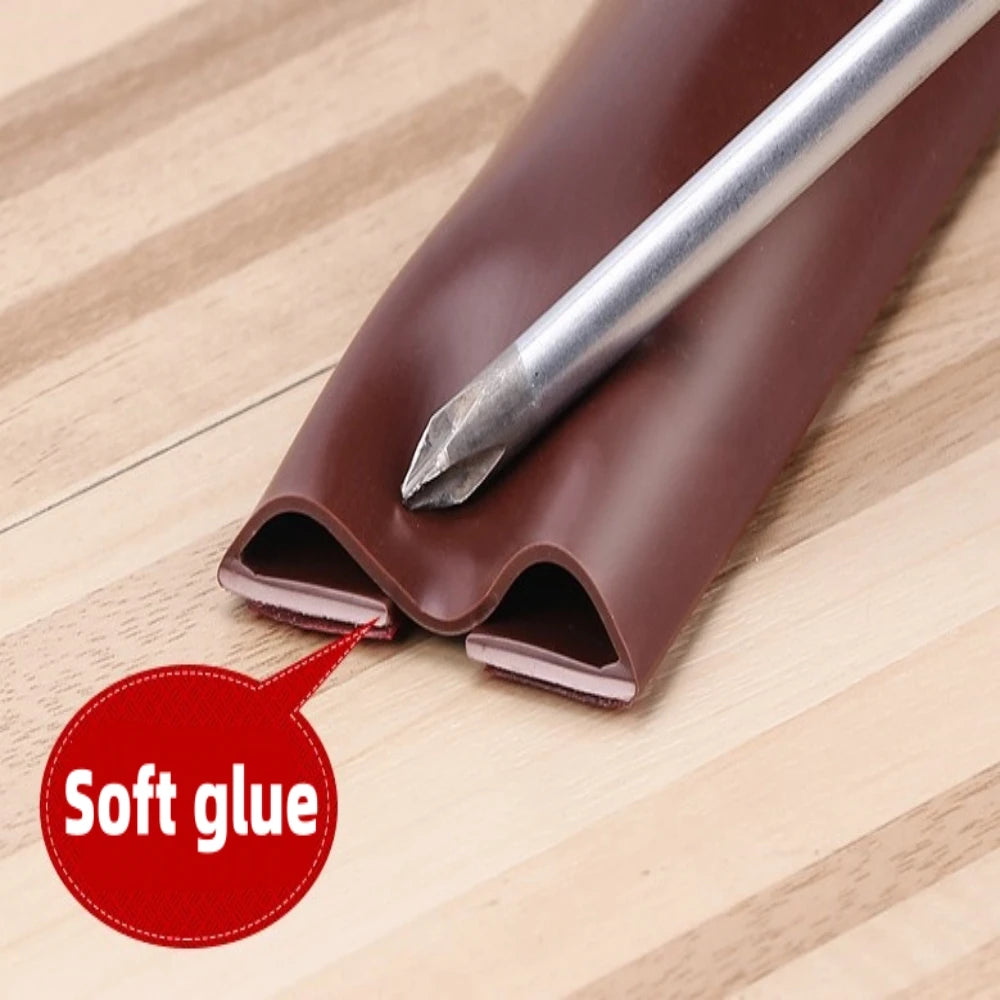 1Pcs Silicone Door Sealing Strip Self-adhesive Under Door gap Protector Wind Prevention Noise Reduction Household Accessories Qme