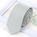 Mens Ties Classic Cotton Handmade Skinny Grey Solid Neckties Striped Qme GRAY