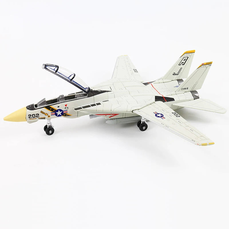 1 72 Scale F-14 Tomcat Fighter Jet Model White Black ABS Plastic Qme