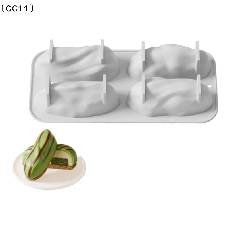 4-Cell Pistachios Nut Design Silicone Chocolate Mold Food Grade Qme