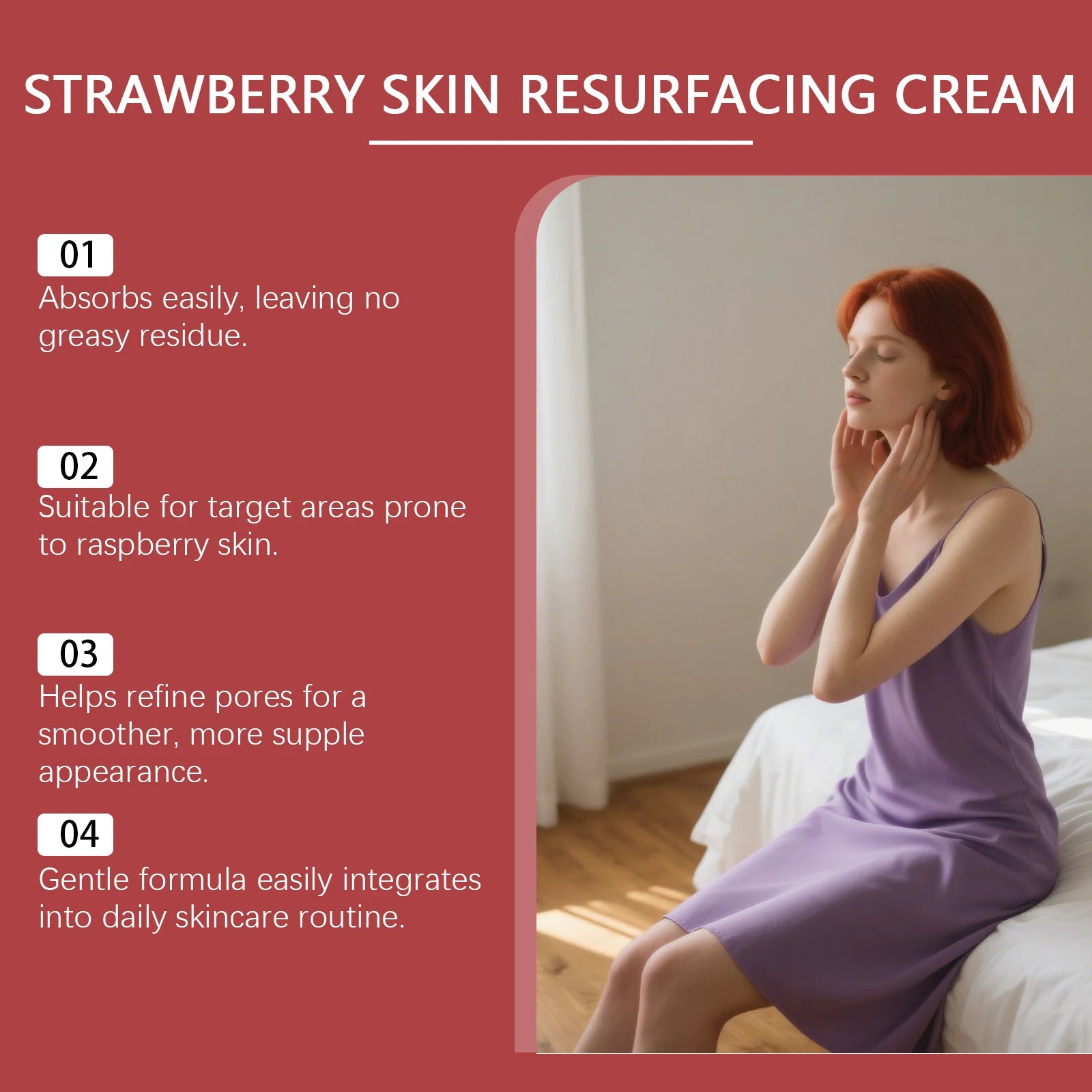 Strawberry Rejuvenating Body Cream Brightening Smooth Soft Skin Intensive Moisturizing for Dry Rough Skin Body Butter Cream Qme