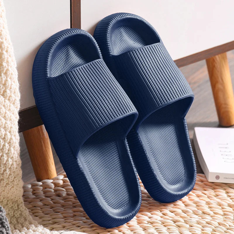 Women Thick Platform Cloud Slippers Eva Cfortable Non-Slip Home Slides Women Summer Lightweight Soft Sole Sandals Flip Flops Qme A-Dark Blue 3.5cm 36-37 (fit 35-36)
