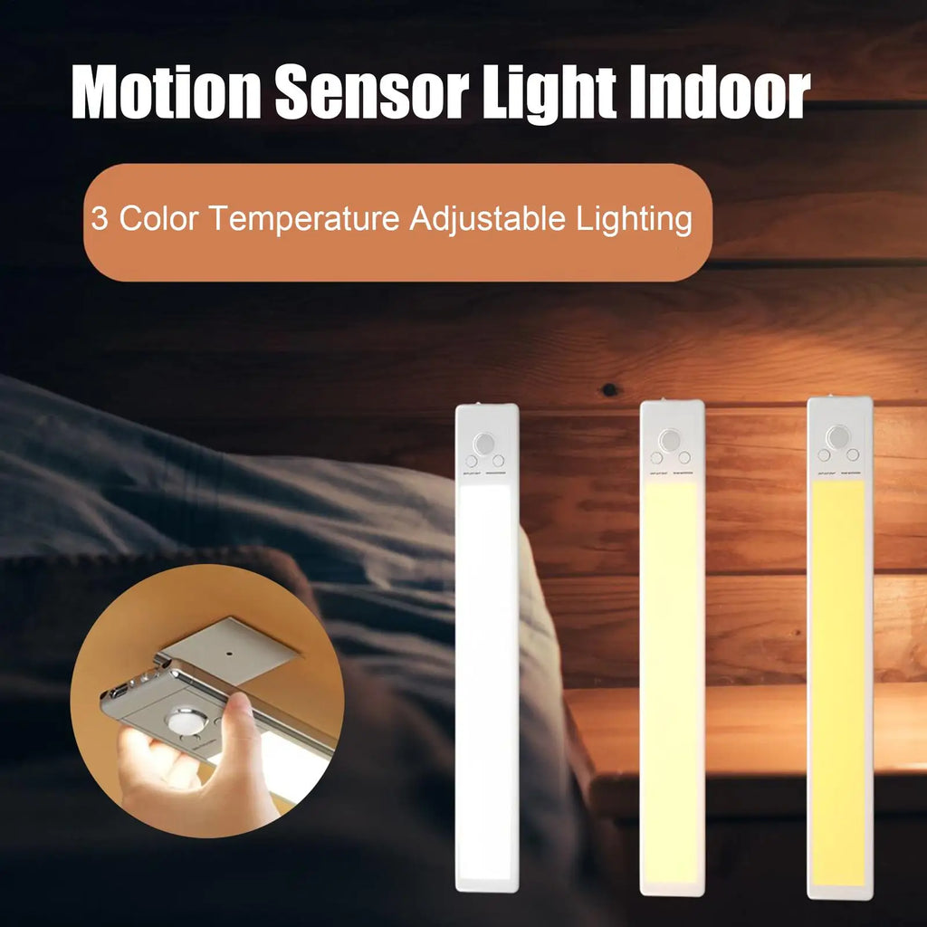 Motion Sensor Light Indoor USB Rechargeable Adjustable Lighting Qme