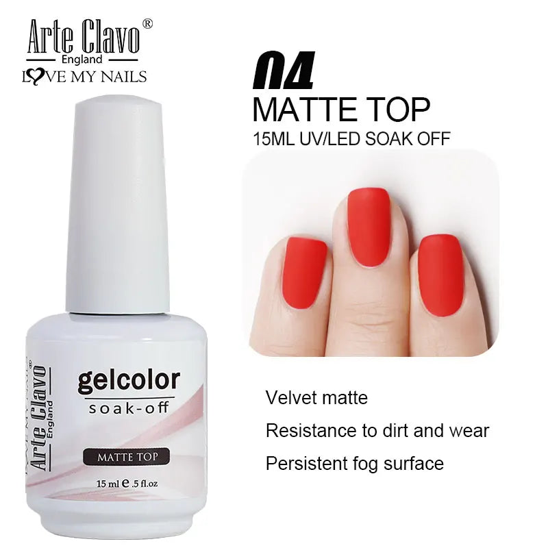 Arte Clavo Jelly Gel Polish Semi-transparent Pink Nude Clear DIY Nail Qme Matte Top