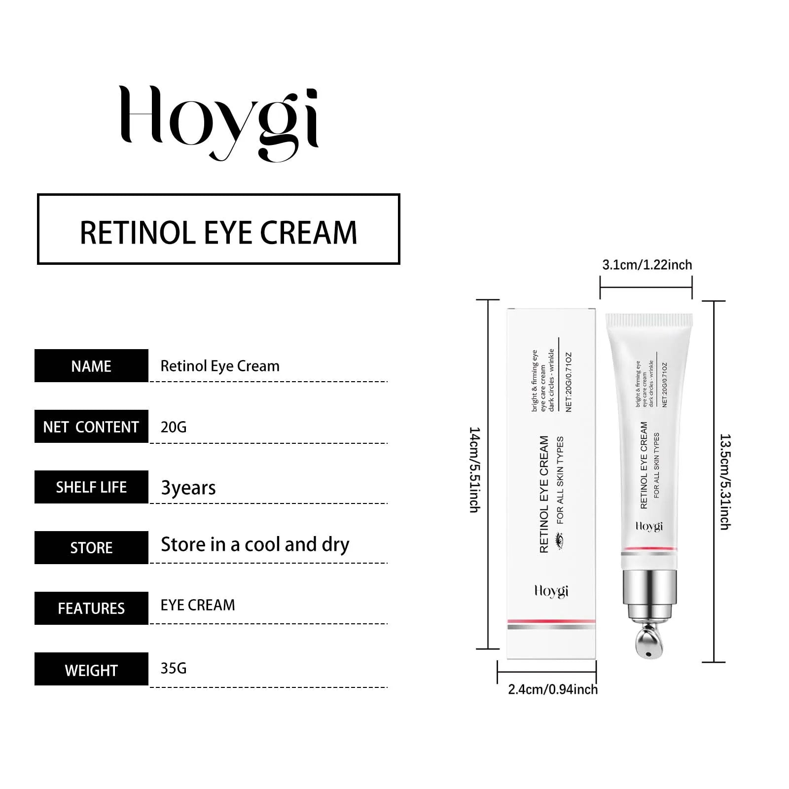 Firming Eye Cream Series Retinol & Bee Venom Peptide For Wrinkles Dark Circles Puffiness Firming Moisturizing Anti-Aging Eyecare Qme Retinol