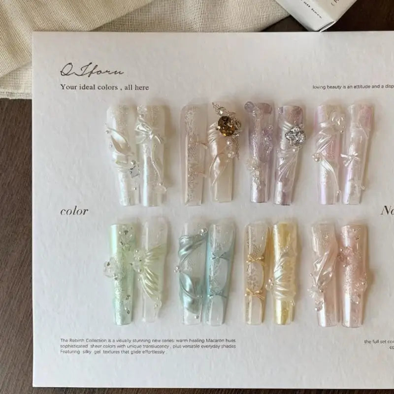Soft Silk Nail Art Mold DIY Transparency Ribbon Patterns 3D Manicure Qme
