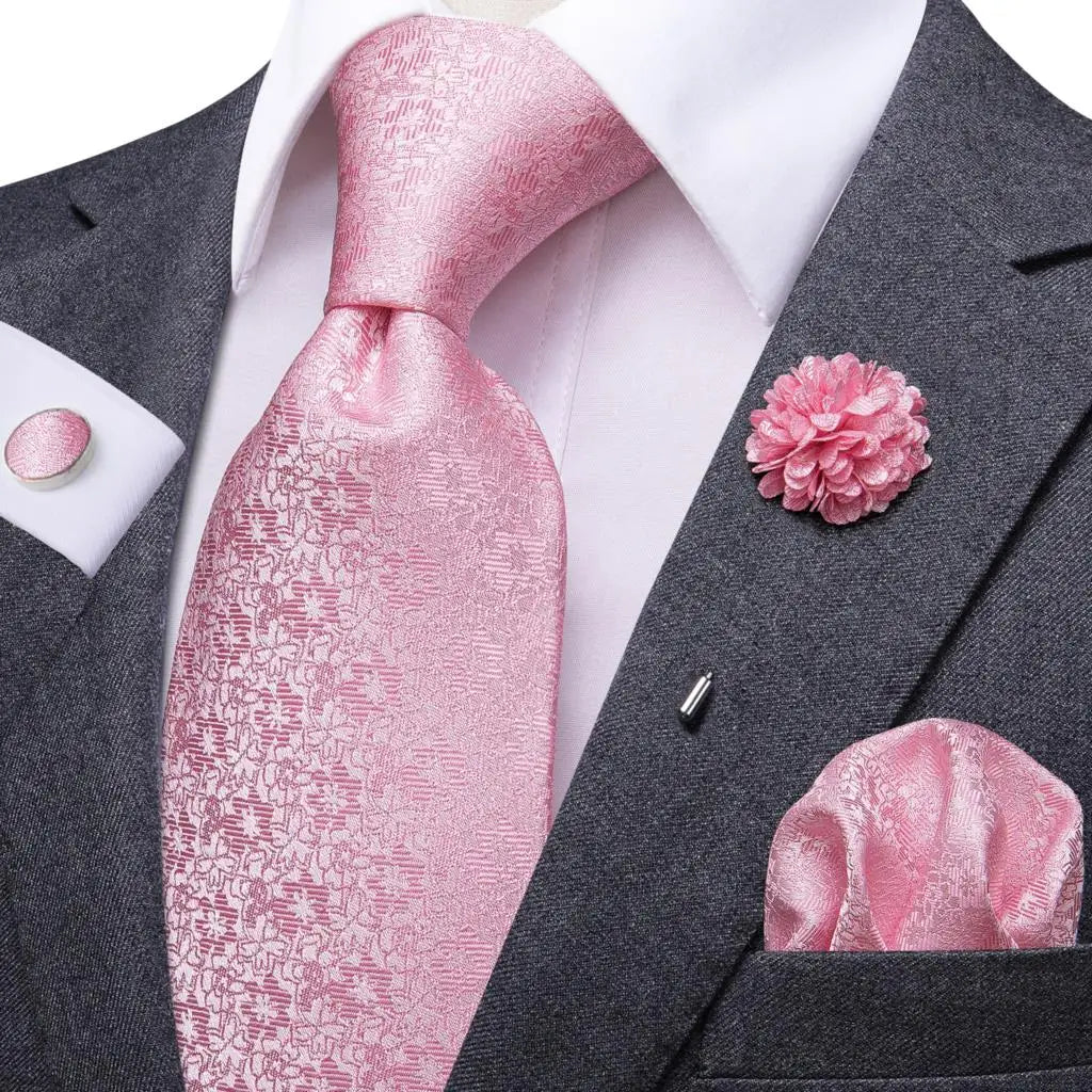 25 Colors Neck Ties Men Luxury Wide Silk Wedding Tie Pocket Square Qme N-0327-XH-0059