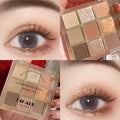 Punk Blue Eyeshadow Palette 9 Colors Matte Smoky Black Eye Shadow Shimmer Palette Glitter Nude Cosmetics Pearlescent Eye Makeup Qme 03