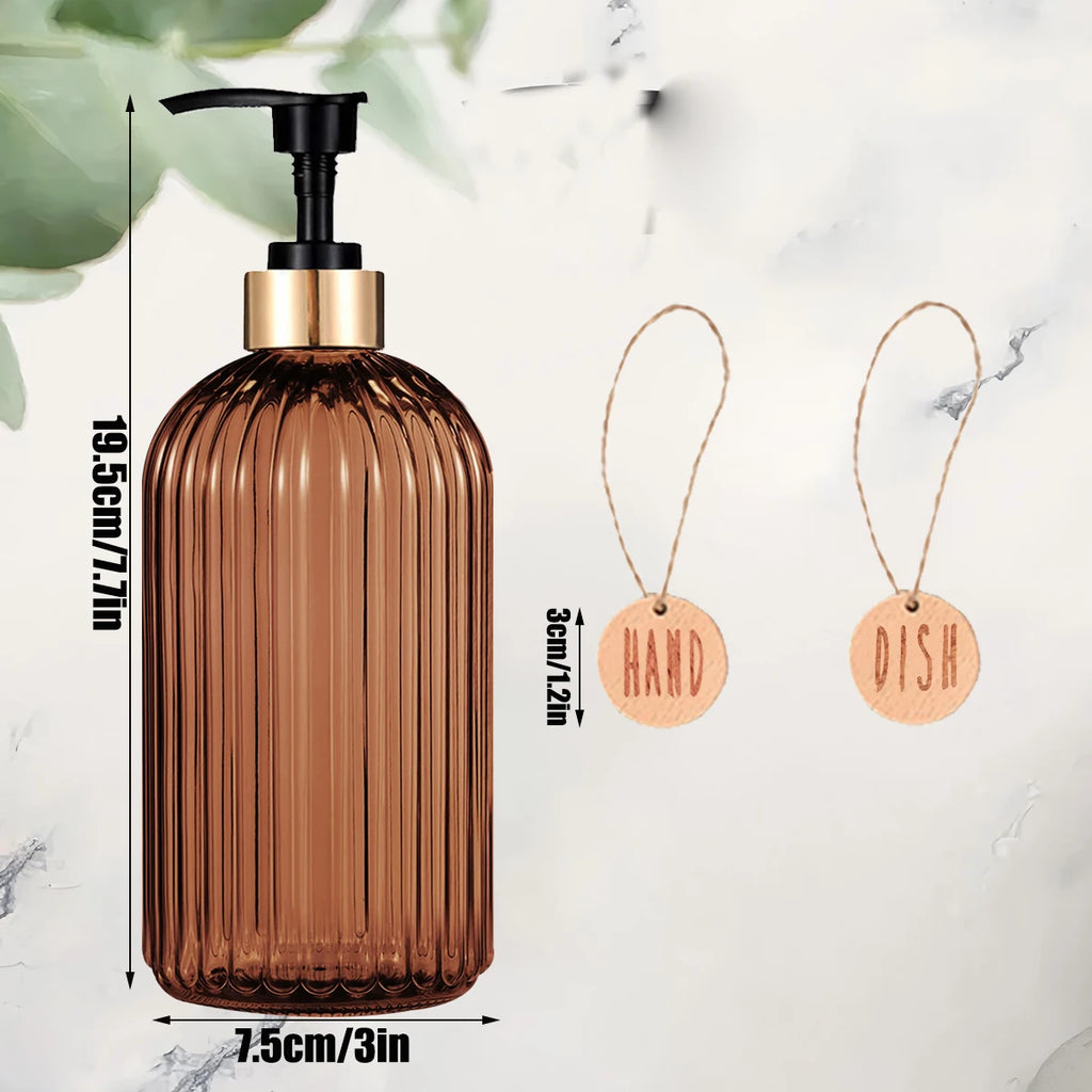 New Home Apartment Decoration Dish Soap Dispenser Bottle Reusable Hand Press Liquid Refill Bottle Kitchen Bathroom Soap Bottle Qme
