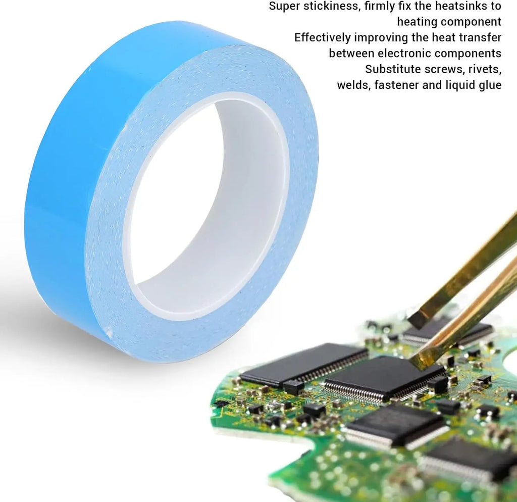 10m Double Side Thermal Conductive Tape 5-50mm Width Blue Heat Transfer Tape Adhesive Cooling Heatsink for Computer CPU GPU Qme