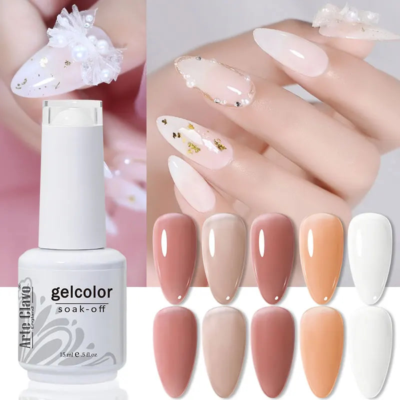 Arte Clavo Jelly Gel Polish Translucent Manicuring UV Nail Semi Qme