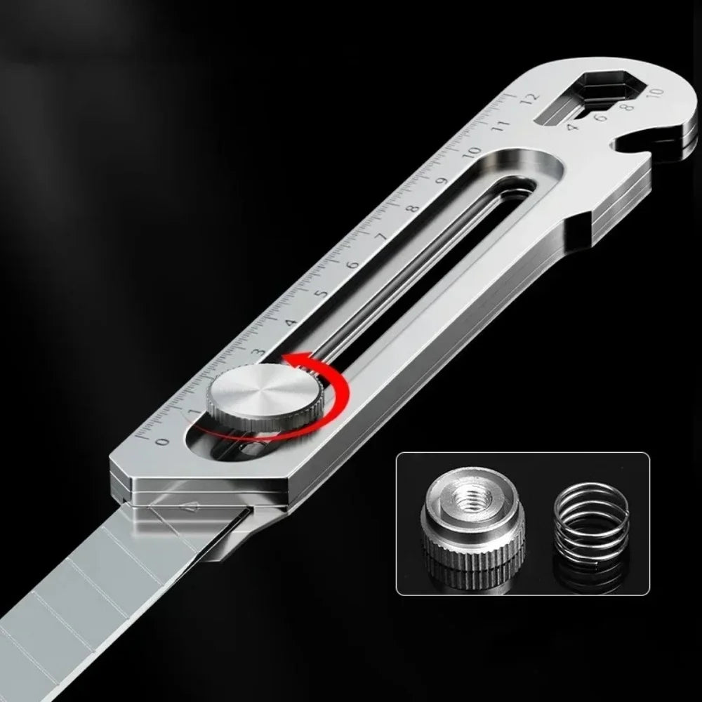 Multifunctional Utility Knife Retractable Sharp Cut Portable Office Home Courier Unboxing Stainless Steel Knivies Manual Tools Qme