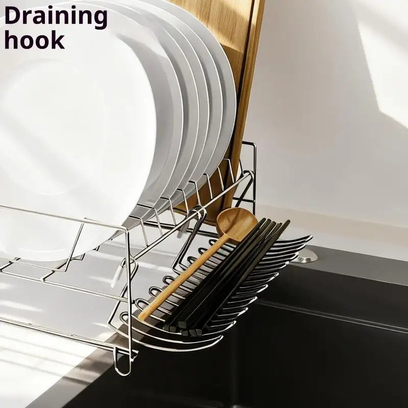 1 Stainless Steel Drain Basket Expansion Small Hanging Rack Storage Qme