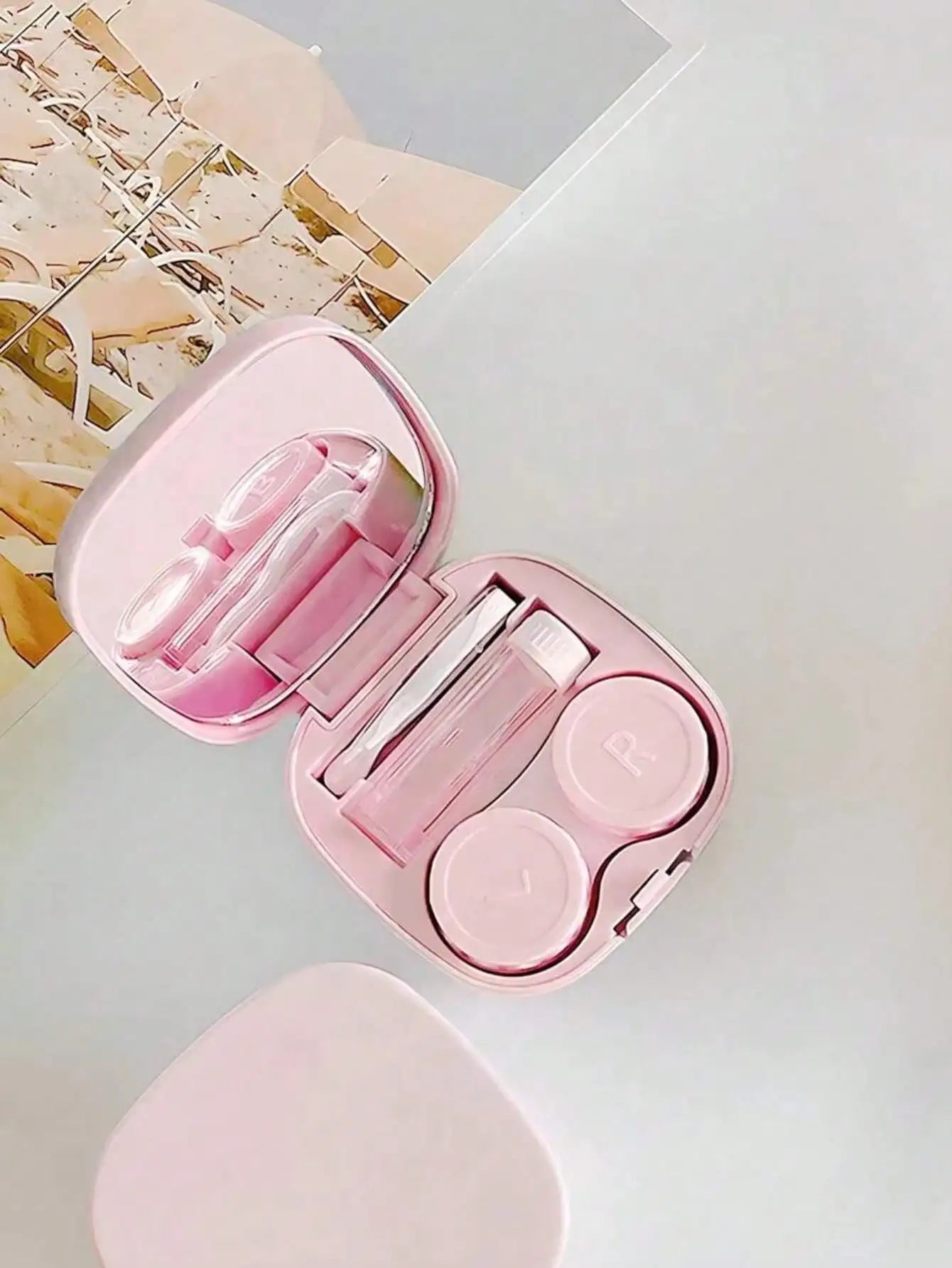 Portable Simple Square Contact Lens Case DIY Solid Holder Suitable Qme