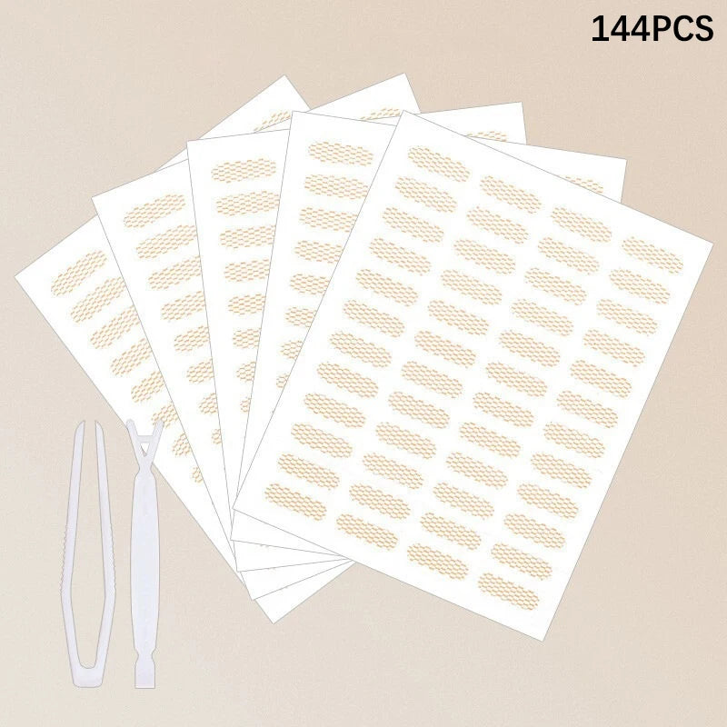 Natural Eye-lift Self-adhesive Mesh-lace Eyelid Tapes Stickers Women Qme 144PCS
