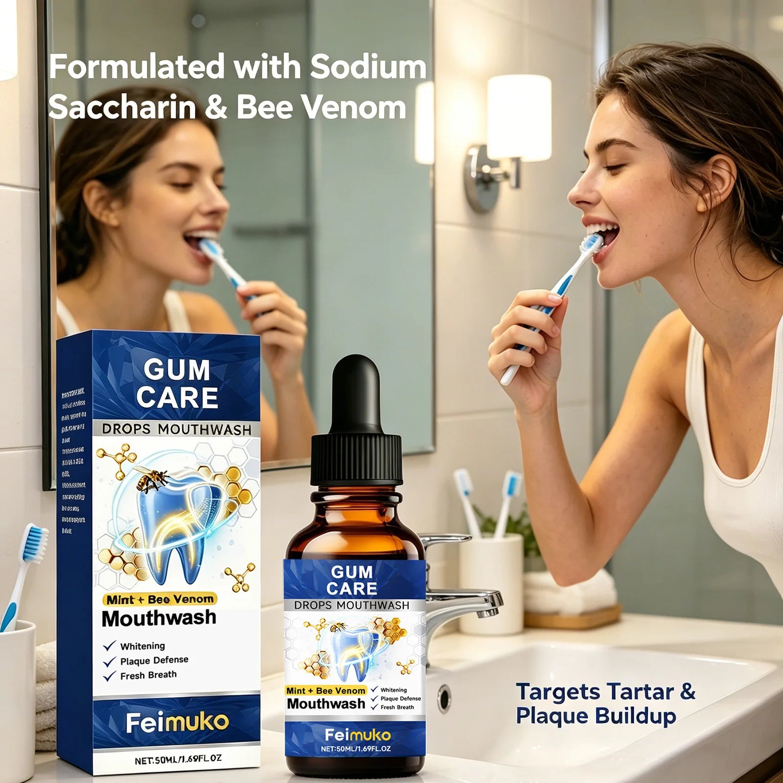 Bee Venom Mouthwash Remove Mouth Odor Reduce Yellowing Tooth Stains Cleaning Gum Refreshing Portable Oral Hygiene Care Liquid Qme