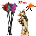 2 Pcs Cat Toy Bell Feather Funny Cat Rod Toy Cat Toys Interactive Cat Accessories Pet Cat Supplies Qme Default Title