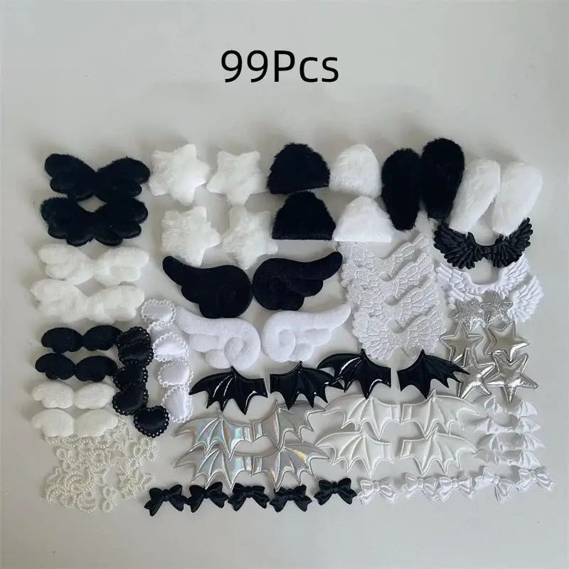 DIY Decorative Lace Appliques Kit Gothic Lolita Trim Decor Set Bow Lace Accessories Set Card Cover Pain Bag DIY Material Pack Qme A13