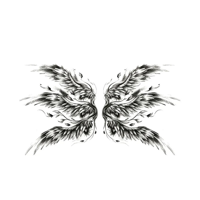 Sexy Lower Belly Succubus Realistic Tattoo Sticker for Women Waterproof and Sweatproof Body Art Wing Pattern Temporary Sticker Qme