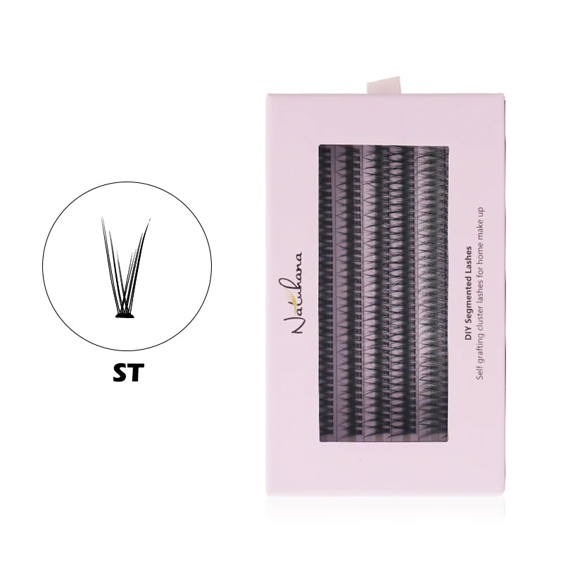 NATUHANA M Curl Premade Clusters Wispy Spiky DIY Lash Extensions Easy Qme S Black C 0.07mm|10mm