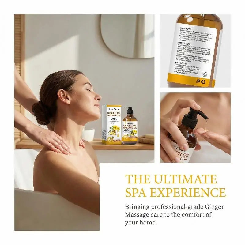 Moisturizing Ginger Essential Oil Body Massage Gentle Nourishing Qme