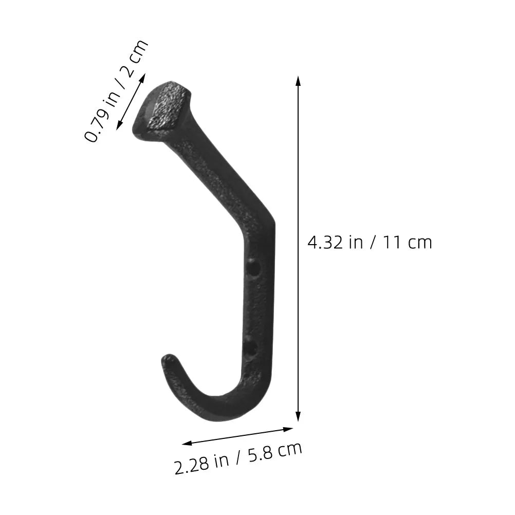 5Pcs Iron Coat Hooks Vintage Style Wall Mount Clothes Hangers Rustic Decorative Wall Hooks for Home Storage Organizer Qme