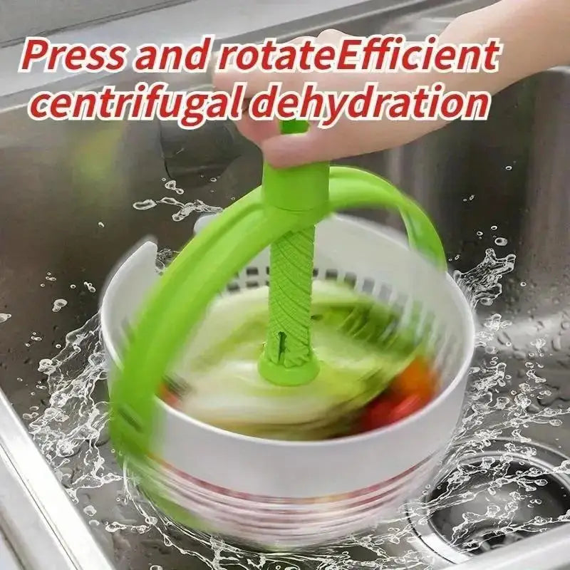 Rotating Drainage Basket Vegetable And Fruit Cleaning Basket Dehydration And Water Throwing Household Rotating Drainage Basket Qme