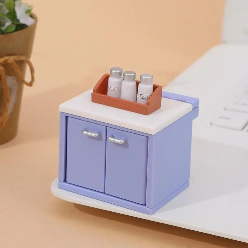 Dollhouse Simulation Mini Kitchen Utensils Gas Stove Model Scene Qme A2
