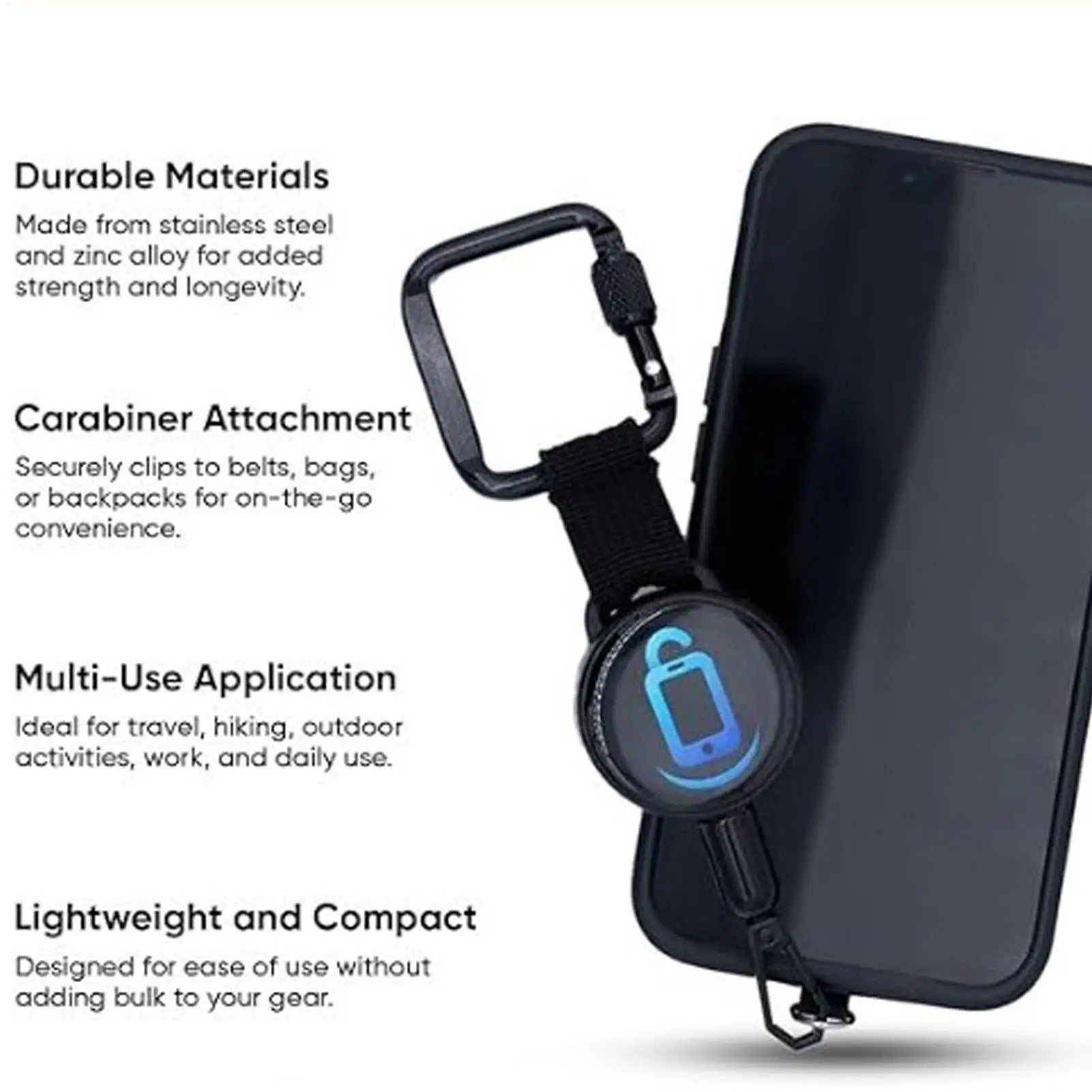 Cellphone Lanyard Strap Smartphone Safety Tether With Belt Clip, Cellphone Lanyard For Travel, Retractable Anti-Theft PhoneHolde Qme