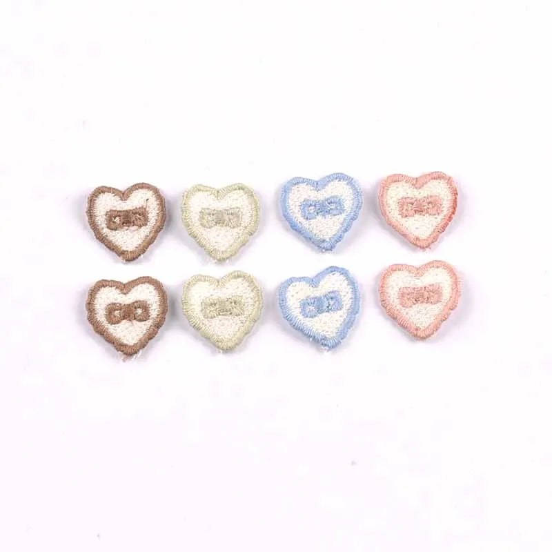 30pcs 20x20mm Heart Bow Embroidered Appliques,Sewing Decoration for DIY Clothes/Hair Accessories No Glue cp4303 Qme 20x20mm-mix