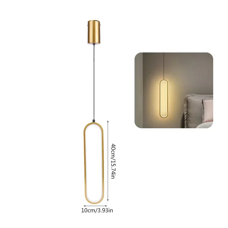 Modern Minimalist Pendant Light Nordic Living Room Kitchen Villa Loft Ceiling Hanging Light Indoor Staircase LED Long Chandelier Qme Gold LED 3 Color