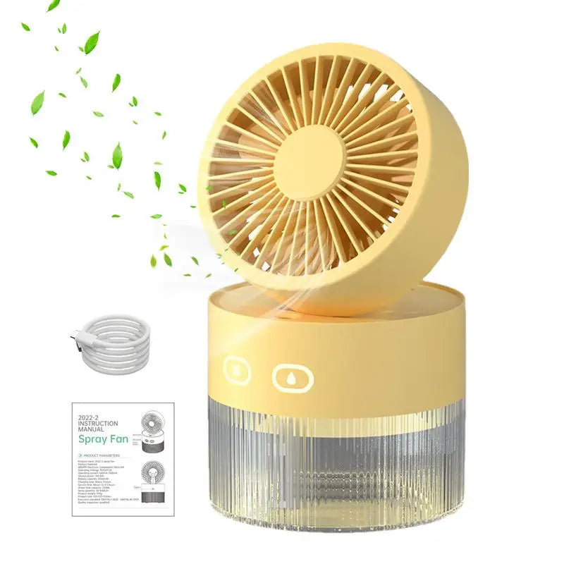 Misting Fan Portable USB Charging Foldable Portable Fan Personal Fans With Low Noise Design Household Fans For Travel Camping Qme