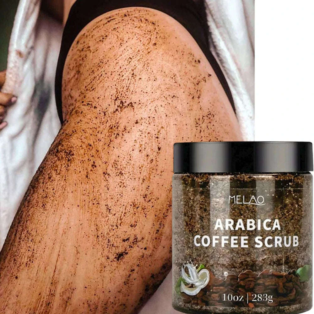 MELAO Arabica Coffee Scrub - All Natural Exfoliating Body Scrub for Skin Care Dead Sea Salt and Arabica Coffee Moisturizing Qme