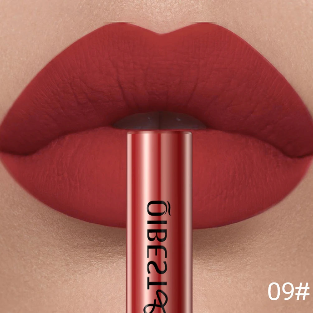 Matte Liquid Lipstick Waterproof Velvet Nude Sexy Red Lip Gloss Long