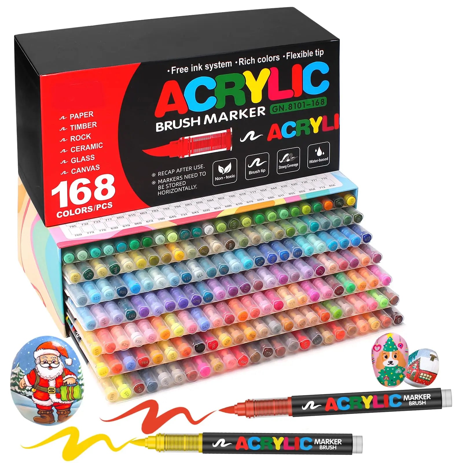 168 Colors New Acrylic Paint Markers Soft Brush Tip Paint Pens and Paint Markers Acrylic Paint Pens DIY Crafts Professional Qme 168 Colors