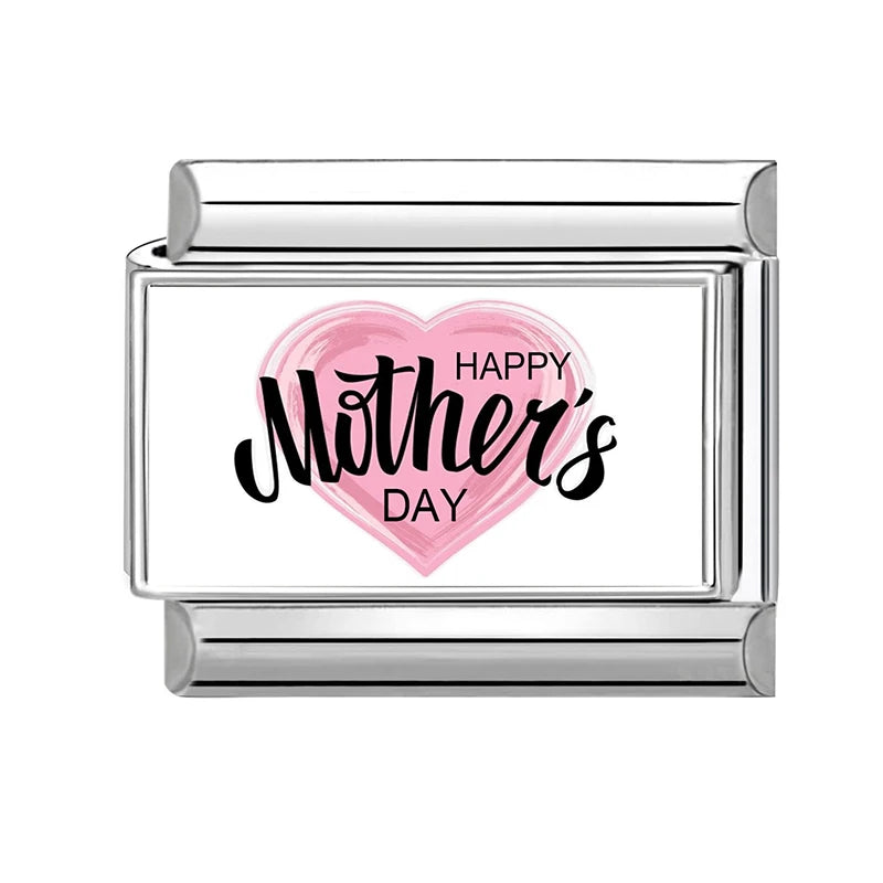Love Mom Series Cute Child Star Flower Italian Charm Links Fit