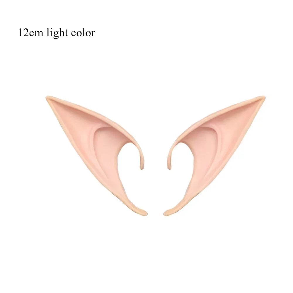 1Pair Of Halloween Elf Ears Masquerade Ball Avatar Pointed Ears Party Props Fairy Monster False Ears Qme 12cm-Light color